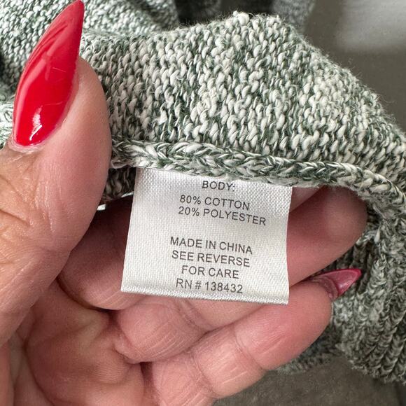 ModCloth Women’s 1X Green Marled Open Front Knit Cardigan Sweater Pockets - Picture 4 of 9